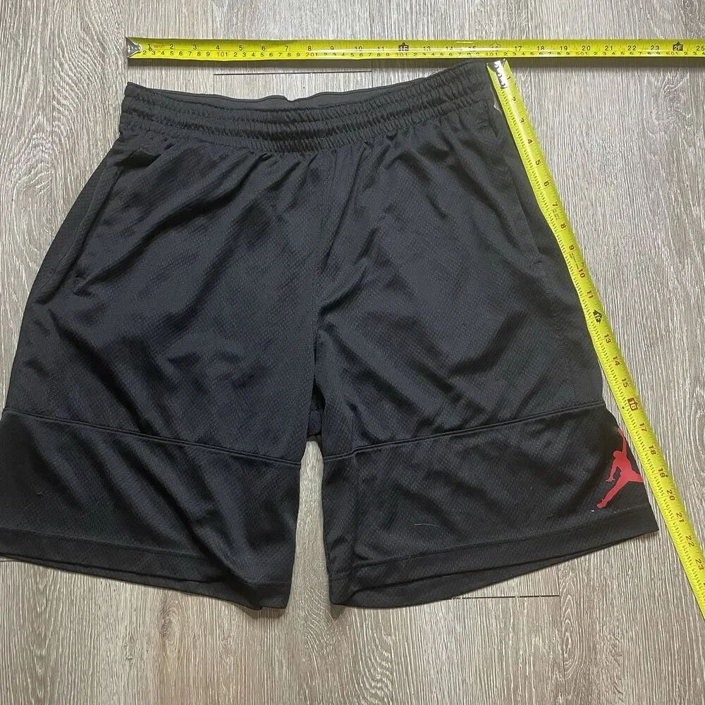 Jordan Shorts Mens 2XL Black Red Diamond Mesh Dri FIT Jumpman